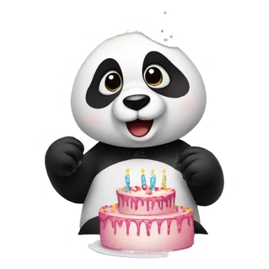 Panda celebrating birthday wishes sticker