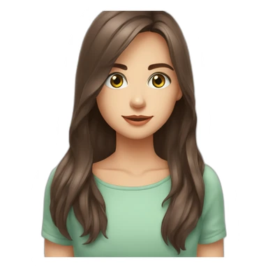 Ado brune aux yeux marrons carresse chat gris aux yeux verts  sticker