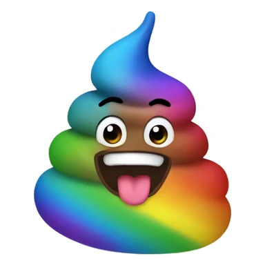 a rainbow poop sticker