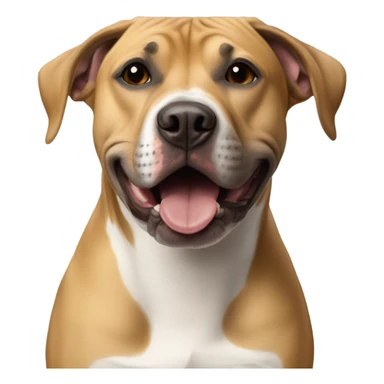 Black mouth cur next to black and white smiling pit bull sticker