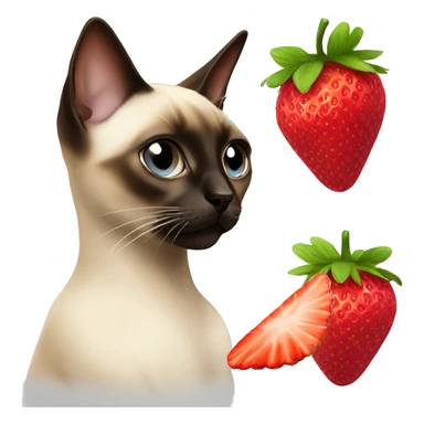 siamese with strawberry  sticker