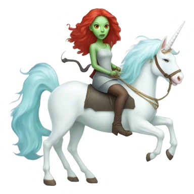 [politically incorrect, shield(
	{ female, alien, witch, color: light green, hair:red, eyes:cat} ]
	on a 
	[{ unicorn: white, legged:four, mane: light blue }]) sticker