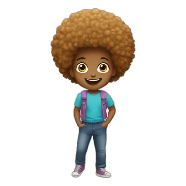 afro happy child sticker