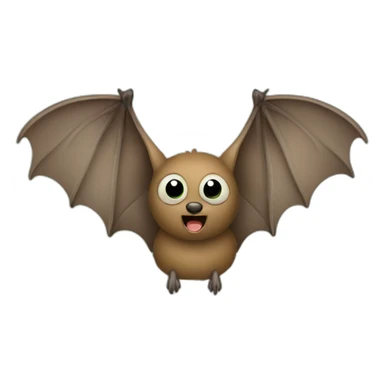 brown Bat with grey green spot pattern cartoon sticker