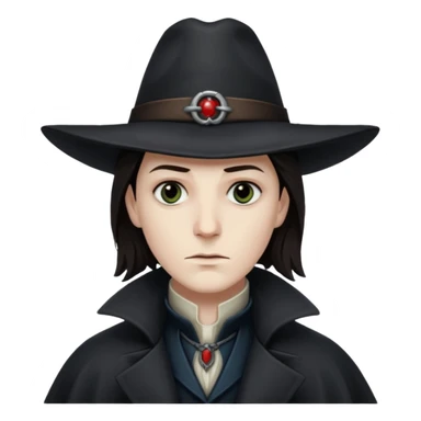 van helsing face, serious sticker