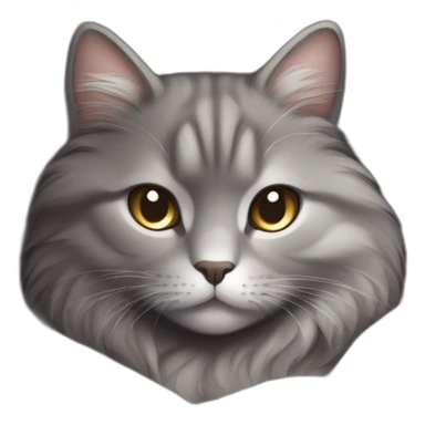 A fluffy gray cat curled up in the center of the bed The cat's eyes are closed and it is sleeping peacefully The cat's fur is soft and luxurious sticker