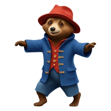paddington bear dancing  sticker