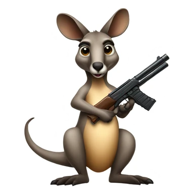 Kangourou with gun  sticker