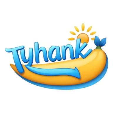Creative sign Blue thank you  sticker