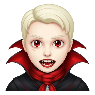 Vampire with red scarf and fangs  sticker