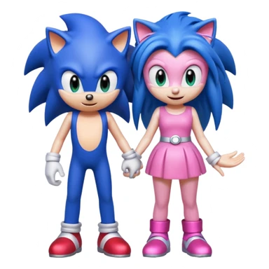 Sonic and Amy  sticker