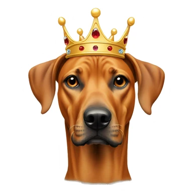   Rhodesian Ridgeback wearing crown sticker
