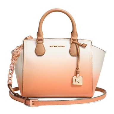 Realistic cream to peach ombre michael kors satchel purse with rose gold hardware. sticker