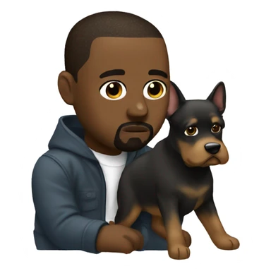 kanye west with a dog sticker