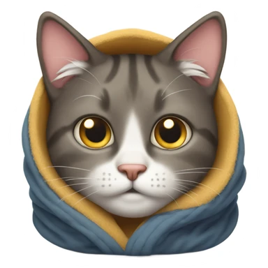 Cozy cat with hilarious face sticker