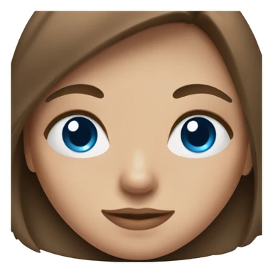 Brown hair girl and blue eyes  sticker