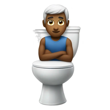 On commode watching tv sticker