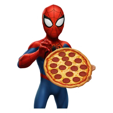 Spiderman qui mange une pizza sticker