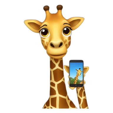 giraffe holding a smartphone sticker