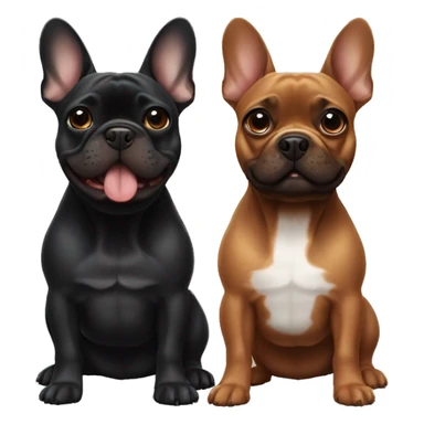 Black brittle French bulldog and brown dachshund  sticker