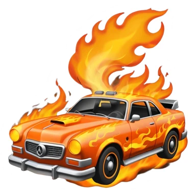 car on fire sticker