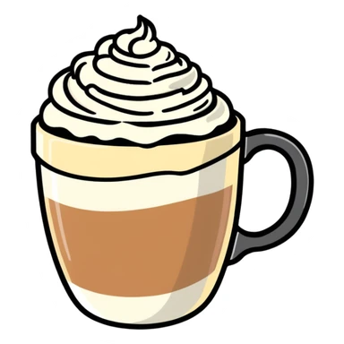 Raf coffee mug with whipped cream on top sticker