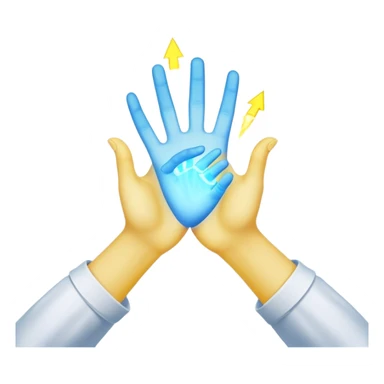 a normal hand being held by 2 hands, a glowing blue hand and a glowing yellow hand souls... hope and comfort from the past and futur sticker