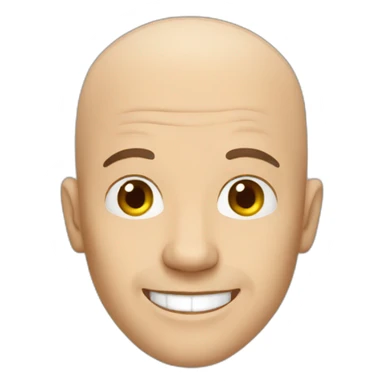 bald man having fun sticker