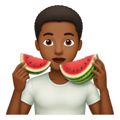 black guy eating watermellon sticker
