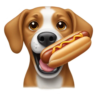 Dog with hot dog sticker