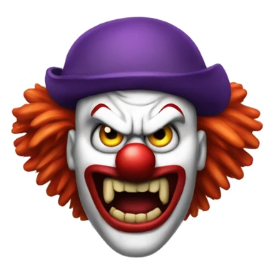 evil clown angry with a polo on sticker