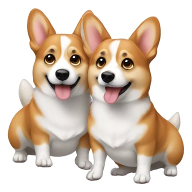 Two hanging corgies  sticker