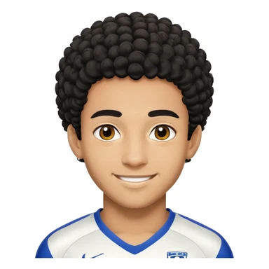 portrait of Lamine Yamal, young footballer, short curly hair, smiling sticker