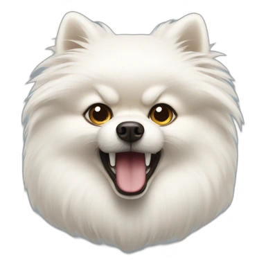 Angry White pomeranian sticker