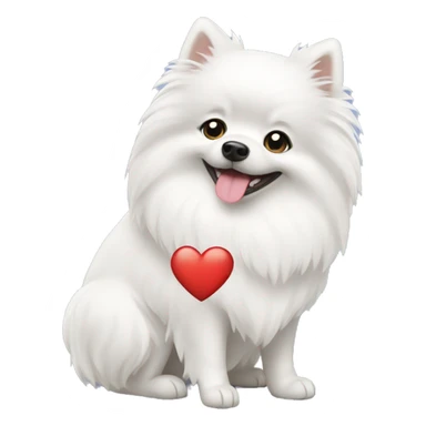 White german spitz sending heart sticker