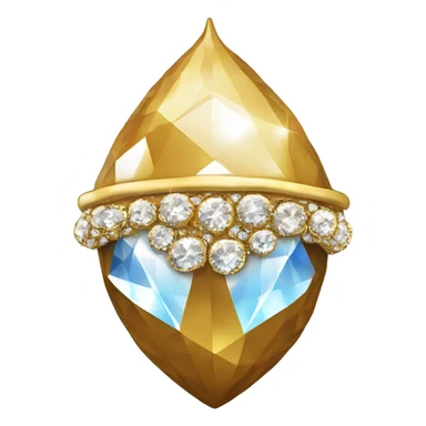 sparkling diamond Acorn, gold stem sticker