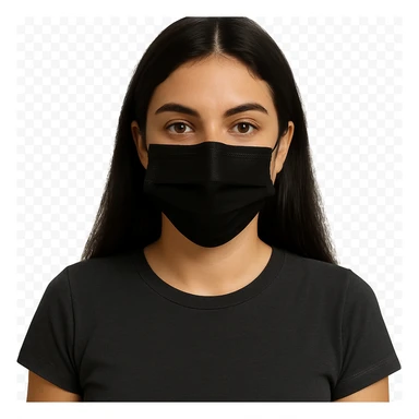 Change the mask to black while keeping the background transparent. The style of the original image should be preserved. sticker