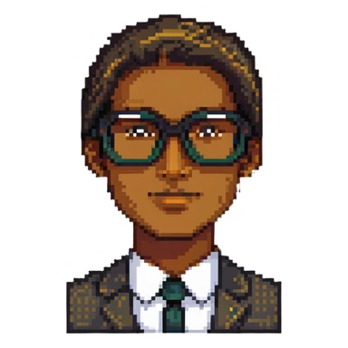 tan skin man with square glasses sticker