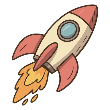 rocket ship image sticker