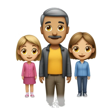 Familia 2 niñas 1 padre y 1 madre sticker