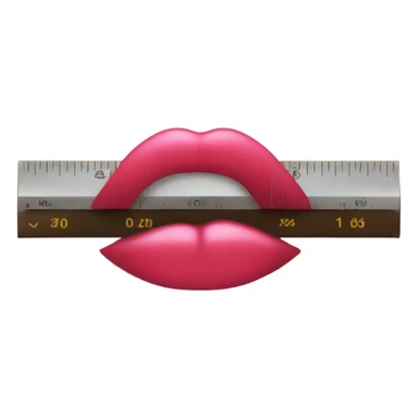 a metric ruler with a kiss lipstick mark on it sticker
