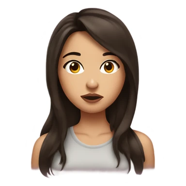 brunette girl making a kissy face sticker