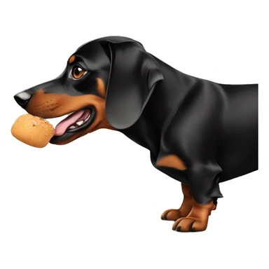 black dachshund hungry sticker