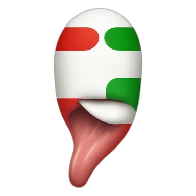 tongue out of mouth in italian flag colours sticker