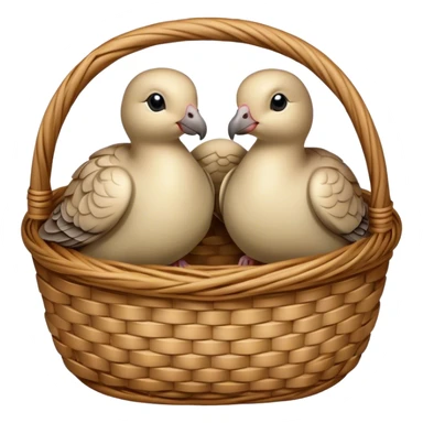 wicker basket with live turtledoves sticker