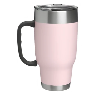 Light pink 40oz Stanley tumbler with handle sticker