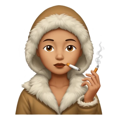 A Eskimo smoking a cigarette  sticker