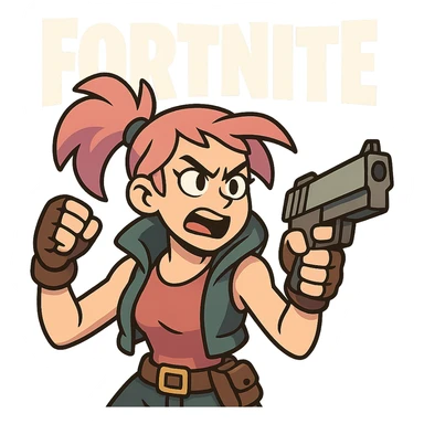 Fortnite logo, bold and dynamic, modern gaming style, high contrast, suitable for a game icon sticker