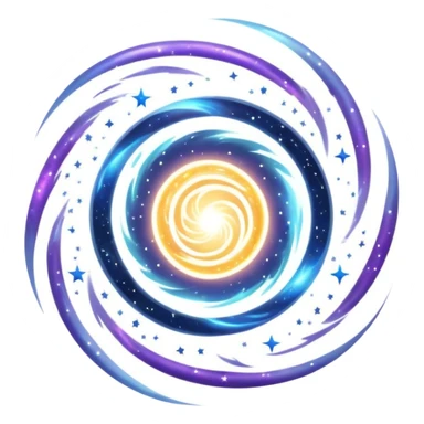 swirling vortex teleportation portal with stars and cosmic dust sticker