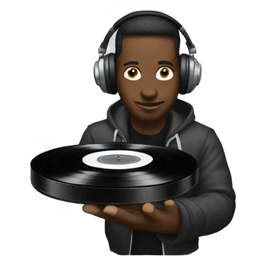 Dj with vinyl disr on right hand sticker